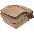Тканинна чоловіча сумка із щільного текстилю 21227 Vintage Оливкова, фото 3