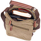 Тканинна чоловіча сумка із щільного текстилю 21227 Vintage Оливкова, фото 5