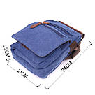 Відмінна чоловіча сумка із щільного текстилю 21228 Vintage Синя, фото 3