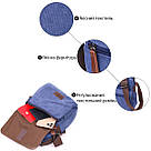 Відмінна чоловіча сумка із щільного текстилю 21228 Vintage Синя, фото 4