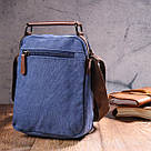 Відмінна чоловіча сумка із щільного текстилю 21228 Vintage Синя, фото 10