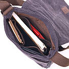 Вертикальна чоловіча сумка текстильна 21265 Vintage Чорна, фото 7