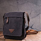 Вертикальна чоловіча сумка текстильна 21265 Vintage Чорна, фото 9