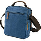 Універсальна текстильна чоловіча сумка на два відділення Vintage 20201 Синя, фото 2