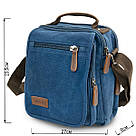 Універсальна текстильна чоловіча сумка на два відділення Vintage 20201 Синя, фото 3