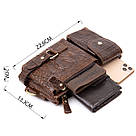 Бананка поясна під шкіру рептилії унісекс Vintage 20401 Коричнева, фото 3