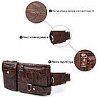 Бананка поясна під шкіру рептилії унісекс Vintage 20401 Коричнева, фото 4