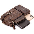 Бананка поясна під шкіру рептилії унісекс Vintage 20401 Коричнева, фото 6