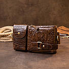 Бананка поясна під шкіру рептилії унісекс Vintage 20401 Коричнева, фото 7