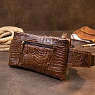 Бананка поясна під шкіру рептилії унісекс Vintage 20401 Коричнева, фото 8