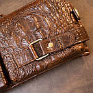 Бананка поясна під шкіру рептилії унісекс Vintage 20401 Коричнева, фото 9