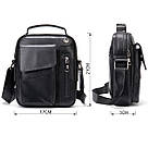 Вертикальна чоловіча сумка в щільній шкірі Vintage 20366 Чорна, фото 3