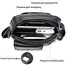 Вертикальна чоловіча сумка в щільній шкірі Vintage 20366 Чорна, фото 4