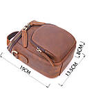 Компактна чоловіча сумка з натуральної вінтажної шкіри 21295 Vintage Коричнева, фото 4