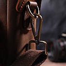 Компактна чоловіча сумка з натуральної вінтажної шкіри 21295 Vintage Коричнева, фото 10