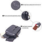 Невелика чоловіча сумка з натуральної шкіри з фактурою під крокодила 21299 Vintage Чорна, фото 5