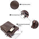 Мессенджер чоловічий вертикальний Vintage 20394 Коричневий, фото 4