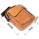 Мессенджер з отвором для навушників чоловічий Vintage 20416 Рудий, фото 3