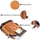 Мессенджер з отвором для навушників чоловічий Vintage 20416 Рудий, фото 4