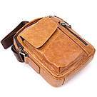 Мессенджер з отвором для навушників чоловічий Vintage 20416 Рудий, фото 5