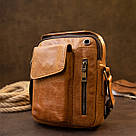 Мессенджер з отвором для навушників чоловічий Vintage 20416 Рудий, фото 8