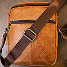 Мессенджер з отвором для навушників чоловічий Vintage 20416 Рудий, фото 10