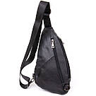 Сумка чоловіча флотар через плече Vintage 20444 Чорна, фото 2