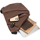 Сумка слінг кожзам Vintage 20566 Темно-коричнева, фото 4