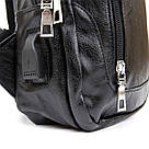 Сумка через плече на два відділення кожзам Vintage 20559 Чорна, фото 3