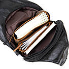 Сумка через плече на два відділення кожзам Vintage 20559 Чорна, фото 4