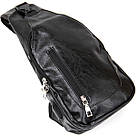 Сумка через плече на два відділення кожзам Vintage 20559 Чорна, фото 5