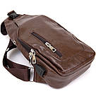 Сумка через плече на два відділення кожзам Vintage 20560 Темно-коричнева, фото 3