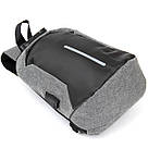 Ергономічний рюкзак через плече з кодовим замком текстильний Vintage 20554 Сірий, фото 6