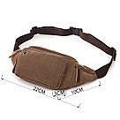 Сумка поясна текстильна Vintage 20176 Коричнева, фото 3