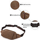 Сумка поясна текстильна Vintage 20176 Коричнева, фото 4
