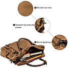 Текстильна сумка для ноутбука легка Vintage 20118 Коричнева, фото 4