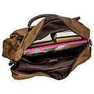 Текстильна сумка для ноутбука легка Vintage 20118 Коричнева, фото 7