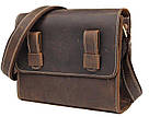 Сумка чоловіча-почтальонка в винтажной шкірі Vintage 14980 Коричнева, фото 2