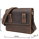 Сумка чоловіча-почтальонка в винтажной шкірі Vintage 14980 Коричнева, фото 3