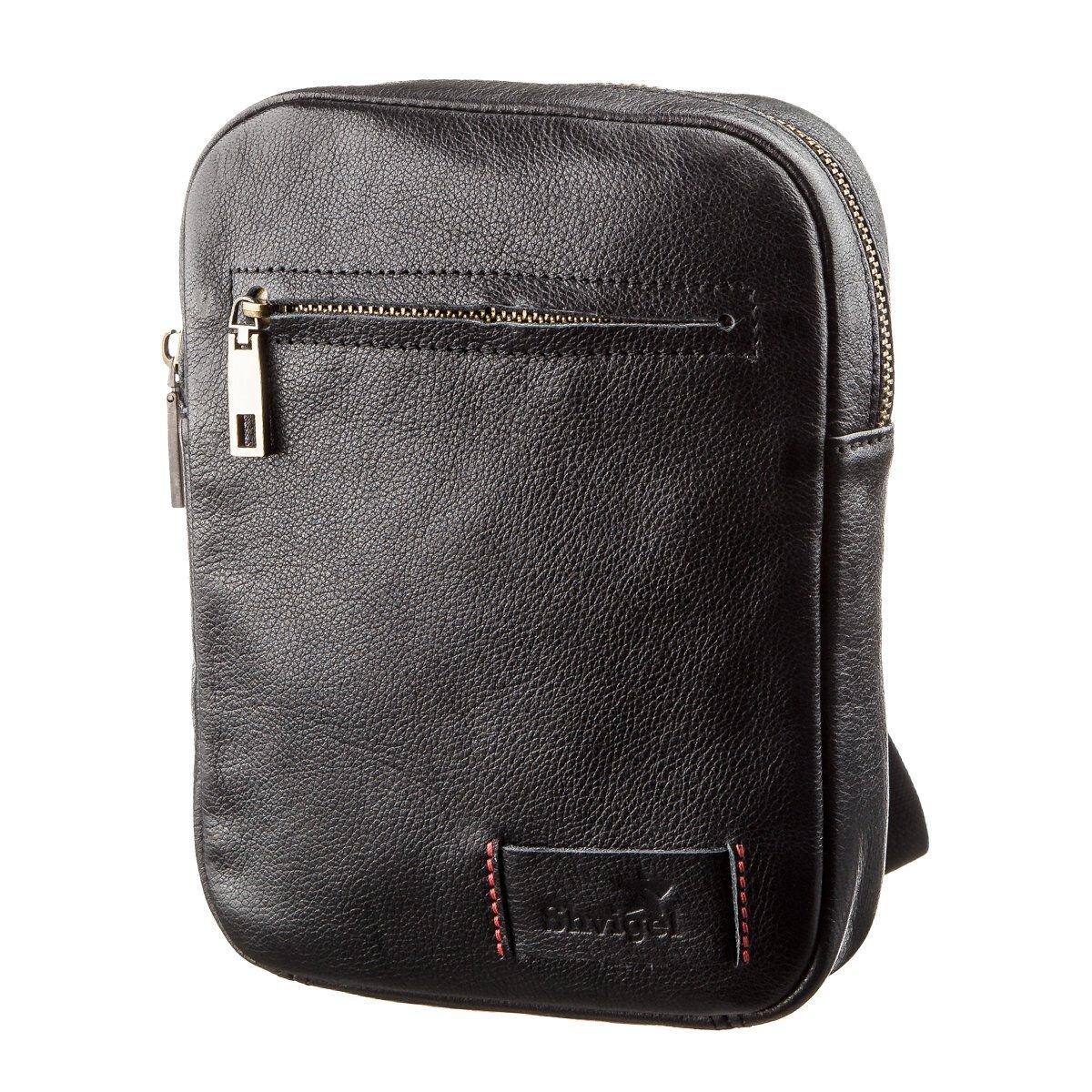 Чоловіча шкіряна сумка SHVIGEL 19102 Чорна, фото 1