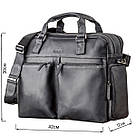 Сумка чоловіча SHVIGEL 11117 шкіряна Чорна, фото 3