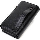 Практичний чоловічий клатч із двома відділеннями з натуральної шкіри BOND 22027 Чорний, фото 2