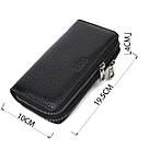 Практичний чоловічий клатч із двома відділеннями з натуральної шкіри BOND 22027 Чорний, фото 3