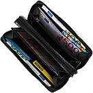 Практичний чоловічий клатч із двома відділеннями з натуральної шкіри BOND 22027 Чорний, фото 7