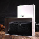 Практичний чоловічий клатч із двома відділеннями з натуральної шкіри BOND 22027 Чорний, фото 10