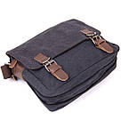 Сумка почтальонка текстильна Vintage 20604 Чорна, фото 3