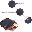 Сумка почтальонка текстильна Vintage 20604 Чорна, фото 5