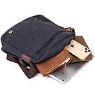 Сумка почтальонка текстильна Vintage 20604 Чорна, фото 7