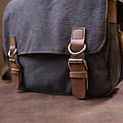 Сумка почтальонка текстильна Vintage 20604 Чорна, фото 9