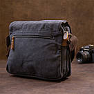 Сумка почтальонка текстильна Vintage 20604 Чорна, фото 10